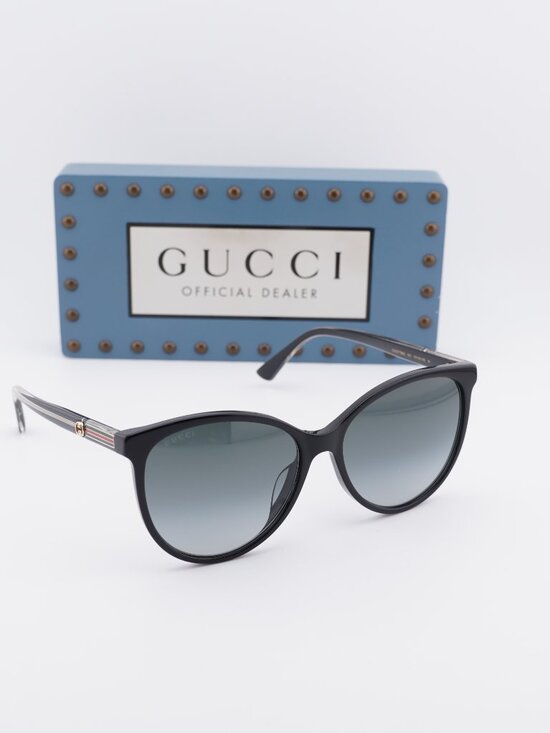 Gucci GG0377SKN 001 Square Sunglasses - Black / Grey main image 5
